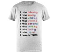 DAMBOTEE Me Extraño A Mí Mismo, Tengo Mi Síndrome De Fatiga Crónica Camiseta Gris De Algodón con Cuello Redondo para Hombre