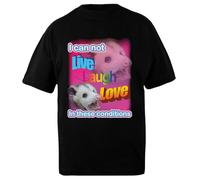 DAMBOTEE No Puedo Vivir Reír Amar En Estas Condiciones Camiseta Extragrande Unisex De Algodón Negra