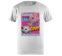 DAMBOTEE No Puedo Vivir Reír Amar En Estas Condiciones Camiseta Gris De Algodón con Cuello Redondo para Hombre