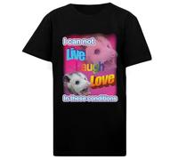 DAMBOTEE No Puedo Vivir, Reír y Amar en Estas Condiciones Camiseta de Cuello Redondo de Algodón Negro para Niños Kids Black Cotton Crewneck T-Shirt
