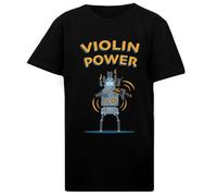 DAMBOTEE Poder del Violín Camiseta de Cuello Redondo de Algodón Negro para Niños Kids Black Cotton Crewneck T-Shirt