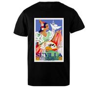 DAMBOTEE Póster de la Feria de Abril 1952 Sevilla España Camiseta de Cuello Redondo de Algodón Negro para Hombres Mens Black Cotton Crewneck T-Shirt
