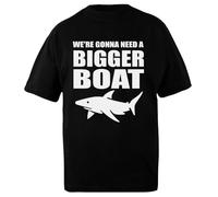 DAMBOTEE Vamos a Necesitar un Barco Más Grande Camiseta Oversized de Algodón Negro Unisex Unisex Black Cotton Oversized T-Shirt