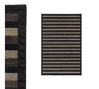 DAMDAM GO Alfombra Antideslizante, Alfombra de Madera de Bambú, Antimanchas, Resistente a la Humedad, para Salón, Dormitorio, Cocina, Baño, Pasillo (Gris-Negro)