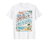 Dame café y la Cita de la Serenidad de la Playa Camiseta