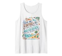 Dame café y la Cita de la Serenidad de la Playa Camiseta sin Mangas