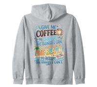 Dame café y la Cita de la Serenidad de la Playa Sudadera con Capucha