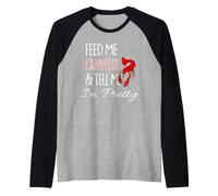 Dame de comer cangrejos y dime que soy bastante gracioso y lindo Camiseta Manga Raglan