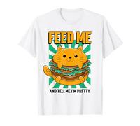 Dame de Comer y Dime Que Soy Bonita (Divertido gráfico de Gato Gordo) Camiseta