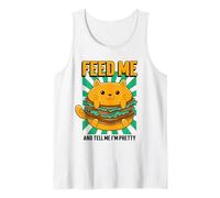 Dame de Comer y Dime Que Soy Bonita (Divertido gráfico de Gato Gordo) Camiseta sin Mangas