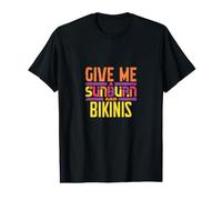 Dame una quemadura de Sol y Vibraciones de Playa en Bikini Camiseta gráfica económica