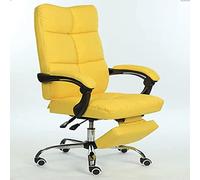 DameCo Silla de ordenador ergonómica para el hogar, giratoria, reclinable, para ocio, silla giratoria elevadora, silla ejecutiva, color amarillo interesante