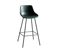 DameCo Taburete con Forma de Silla de Montar, Color Naranja/Gris/Rojo/marrón/Verde, taburetes de Bar de diseño Moderno, Asiento de Cuero y Patas de Metal Negro, taburetes Altos para Cocina y Desayuno