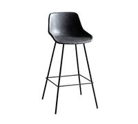 DameCo Taburete con Forma de Silla de Montar, Color Naranja/Gris/Rojo/marrón/Verde, taburetes de Bar de diseño Moderno, Asiento de Cuero y Patas de Metal Negro, taburetes Altos para Cocina y Desayuno