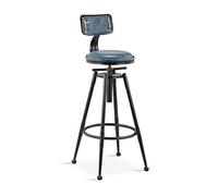 DameCo Taburete de Bar Taburete Giratorio 360° Respaldo Ajustable en Altura 98-120 cm Asiento de Silla giratoria Taburete Alto Silla de Barra de Hierro Taburete Elevador (Color: A) Interesting