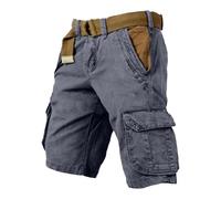 Damen Cargoshorts aus Polyesterstoff, mit Taschen, Cargo-Design, komfortable Passform, mit bequemem Reisecharakter, Fuer Outdoor, Reise und Freizeit bei schlichtem Schnittbild, gris, 3XL