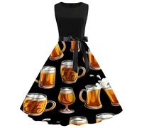 Damen Dirndl Bluse Trachtenrock Retro Dirndelkleider Midi Trachtkleid Trachtenmode Dirndl Volllettsets Lang Festlich Dirndlkleid Damen Grosse Größenssen Dirndlbluse Oktoberfest Kostüm, Negro , XL