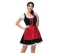 Damen Dirndl für Kleid Dirndlkleid Kurz Trachtkleid mit Dirndlschürze Tracht Cosplay Dirndelkleider Dirndlbluse Bayerisches Trachtenmode Trachtenrock für Oktoberfest & Karneval
