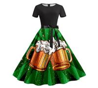 Damen Dirndl Lang Oktoberfest Outfit Damen Dirndl Komplettset Midi Dirndlkleid Inkl Trachtenrock Dirndlschürze Trachtkleid Oktoberfest Kleider Trachtenmode Trachten Rock, verde, XXL