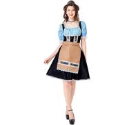Damen Dirndl Lang Trachtkleid Dirndlkleid Tracht Dresses Trachtkleider Kleidung Trachtenrock für Oktoberfest Outfit Bayerisches Trachtenmode