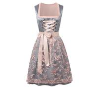 Damen Dirndl Midi, Trachtkleid Elegant Dirndlkleid mit Spitzenschürze Tracht Karneval Dirndelkleider Trachtenrock Trachtenmode Dirndlbluse Dresses für Oktoberfest & Bayerisches