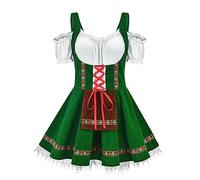 Damen Dirndl Midi Trachtkleid Sexy Dirndlkleid Blau Elegant Trachtkleider Mode Tracht Dresses Trachtenrock Trachten Kleidung für Oktoberfest Outfit Bayerisches Trachtenmode