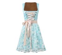 Damen Dirndlkleid grün, Dirndl Midi Elegant Trachtkleid mit Spitzenschürze Bayerisches Trachtenmode Dresses Tracht Dirndlbluse Dirndelkleider Trachtenrock für Oktoberfest & Karneval