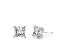 Damen Ohrringe Set Silber, Ohrringe Set Damen Solitär-Zirkonia mit Vier Krappen 925 Silber