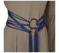Damen Retro Kreuzgürtel Vikinger Troll Nordische Bruja Mittelalter Seil Crossover Taillenband Ring Knotengürtel Norse Chamane Heidnische Neuheit Kostüm Heidnisch für Oktoberfest, O blue2, Tallaúnica