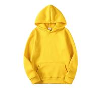Damen Slim Sweatshirts Pullover Hoodies Künstliche Kurze Samtpullover Langarm mit Taschen Winter Outfits Kleidung (Yellow, M)
