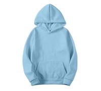 Damen Slim Sweatshirts Pullover Hoodies Künstliche Kurze Samtpullover Langarm mit Taschen Winter Outfits Kleidung (Blue, XXXL)