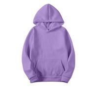 Damen Slim Sweatshirts Pullover Hoodies Künstliche Kurze Samtpullover Langarm mit Taschen Winter Outfits Kleidung (Purple, XXXXXL)