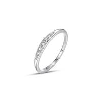 Damenring 925 Silber, Promise Ring Beste Freundin Silber Stapelbarer Edelstein mit Rundschliff Weiß Zirkonia Größe 57 (18.1)