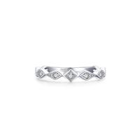 Damenring Zeigefinger, Promise Ring Beste Freundin Silber Diamantförmiges Band mit Rundschliff Weiß Zirkonia 925 Silber Größe 57 (18.1)