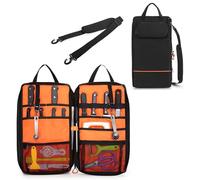 Damero Bolsa de Viaje para Cuchillos Chef con 9 Ranuras y 2 Bolsillos de Malla, Estuche Cuchillos con Asa y Correa para el Hombro Extraíble per Utensili da Cucina e Attrezzi da Chef, Solo Bolsa