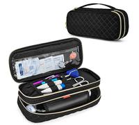 Damero Estuche para Estetoscopio de Doble capa compatible con el Estetoscopio Littmann/ADC/Omron de 3M, Estuche de Transporte para Estetoscopio Bolsa de Viaje para Accesorios de Enfermera, Negro