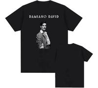 Damiano David Camiseta De Manga Corta con Estampado Urbano para Hombre, Ropa De Verano para Uso Diario, Corte Holgado (1 XS)