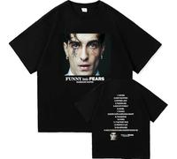 Damiano David Il Ballo Della Vita Tattoo Camiseta Funny Little Fears Algodón Moda Manga Corta Neutral Harajuku Vintage Camiseta Hip Hop Tops Hombre Mujer Regalo para Fans-Black1||s