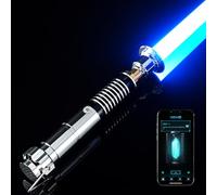 DAMIENSABER Sable de luz de Duelo con Control de Movimiento Suave RGB3.0, 16 Fuentes de Sonido, Sable de luz Luke con 16 RGB sólidos e infinitos cambiantes de Color, empuñadura de Metal Recargable