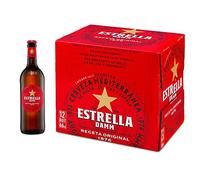 Damm - Cerveza Estrella Damm, Caja de 12 Botellas 66 erveza Lager Mediterránea, Receta Original 1876, 100% Ingredientes Naturales, en Botellín