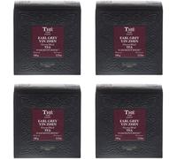 Dammann Frères Earl Grey Yin Zhen - Juego de 4 cajas de 50 bolsas de cristal (200 bolsitas de Bergamote negro