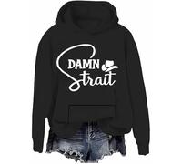 Damn Strait - Sudadera y sudadera con capucha de música country, sudadera vaquera del sur del país occidental, Negro-h, S