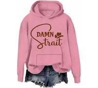 Damn Strait - Sudadera y sudadera con capucha de música country, sudadera vaquera del sur del país occidental, Rosa-H, S