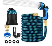 DAMUROS Manguera Extensible Jardín 22,5 m / 75 FT, Manguera Flexible Antitorsión con Látex 3 Capas y Tejido 3750D, Pistola de Riego 10 Funciones, Conectores Metálicos, Bolsa y Gancho