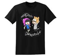 Dan and Phil Mens T-Shirt Unisex Graphic Black tee Shirt M Unisex 100% Cotton Short-Sleeve T-Shirts Black XL