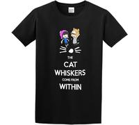 Dan and Phil The Whiskers Come from Within T-Shirt Black Top Printed Mens tee