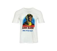 Dan Dare Double Sided T Tshirts Camisetas y Tops as Worn by Rodney Only Fools and Horses White(Medium)