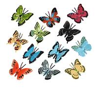 Dan&Dre Juguetes de insectos, 12 piezas de mariposa animal modelo figura de plástico realista de insectos figura colección de adornos de pastel de regalos de fiesta juguetes educativos regalo