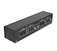 DAN&DRE Medidor de VU Analógico de 4 Vías con Ganancia Ajustable para | Aleación de Aluminio, Chasis de Rack 2U, Ganancia de 3 Niveles (-3/0/+3dB), Entrada y Salida XLR, Admite 20-20 KHz