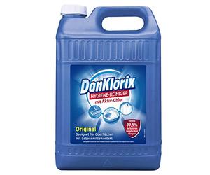 Dan Klorix Limpiador higiénico original con cloro 5 L - Limpiador para casa y jardín, altamente eficaz contra bacterias, virus, gérmenes y moho